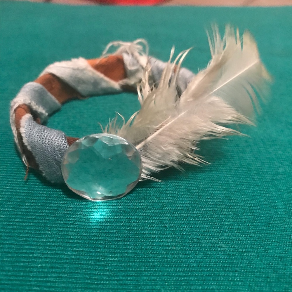 Handmade feather bracelet